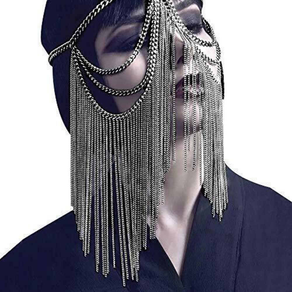 5371 Masquerade Metal Head Chain Mask Face Headwear Chain Jewelry for Party